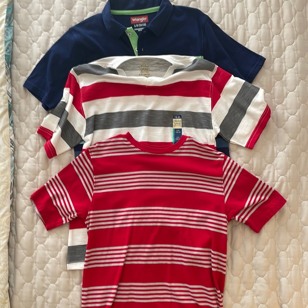 3 youth large short sleeve shirts
